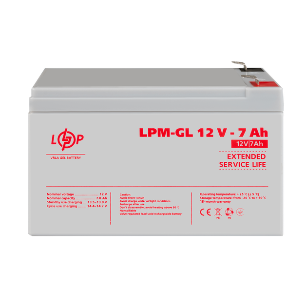Акумулятор гелевий LogicPower LPM-GL 12V - 7 Ah - изображение 2
