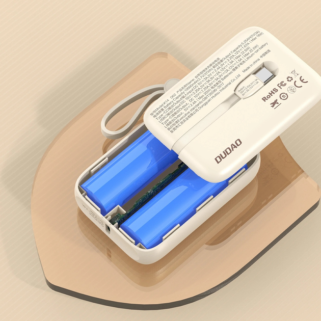 Powerbank Dudao K14 USB-C / Lightning 10000 mAh Beige (6976625331604) - obraz 5