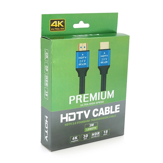 Кабель Merlion HDMI-HDMI V-Link High Speed 3.0 m, v2,0, OD-8.2 mm, круглий Grey, коннектор Grey/Yellow YT-HDMI(M)/(M)4KV2.0-3.0 m - зображення 2