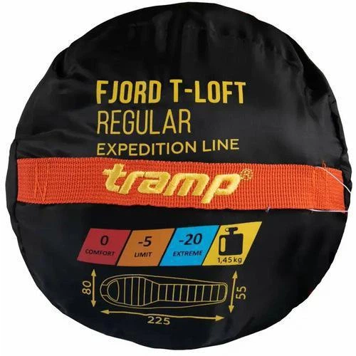 Спальный мешок кокон Tm Fjord Long. Оранж. 225х80/55см. -20/+0°C. Правый. Кемпинговый спальник - изображение 7