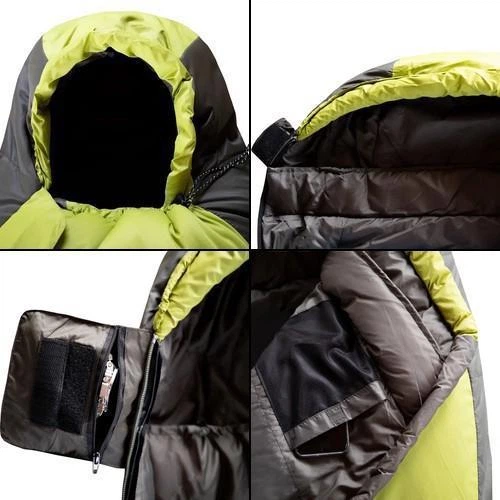 Спальный мешок кокон Tm Fjord Long. Зеленый. 225х80/55см. -20/+0°C. Правый. Кемпинговый спальник - изображение 4
