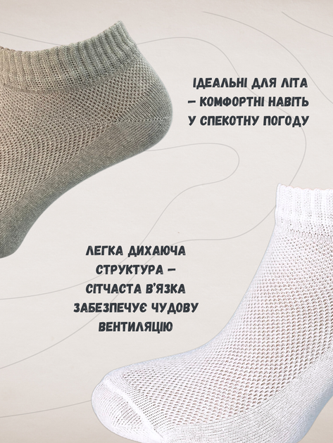 Набор женских носков коротких хлопковых Лео net 36-40 12 пар Белый/Серый/Черный (ROZ6501062293) - Фото 9 Набор женских носков коротких хлопковых Лео net 36-40 12 пар Белый/Серый/Черный (ROZ6501062293) - изображение 9