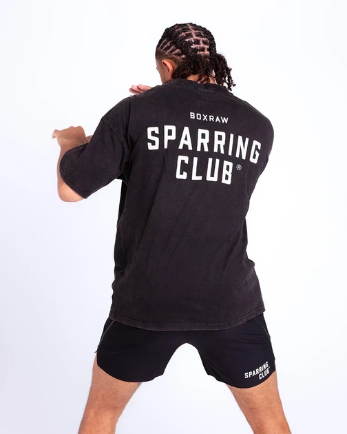 Футболка BOXRAW Sparring Club Oversized XL Чорна - Фото 2 Футболка BOXRAW Sparring Club Oversized XL Чорна - изображение 2
