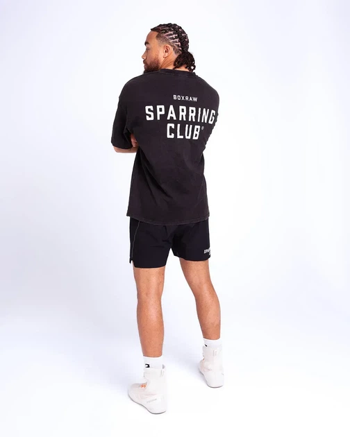 Футболка BOXRAW Sparring Club Oversized XL Чорна - Фото 4 Футболка BOXRAW Sparring Club Oversized XL Чорна - изображение 4