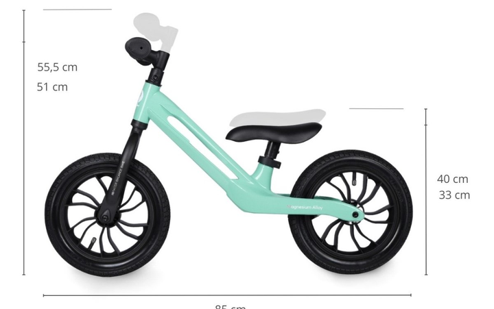 Rowerek biegowy Qplay Racer 12" Mint (5061047481608) - obraz 7