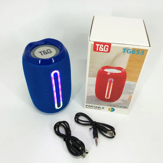 Портативная Bluetooth колонка TG653 USB с ремешком, Беспроводная колонка портативная мощная. Цвет: синий 5058331 - Фото 5 Портативная Bluetooth колонка TG653 USB с ремешком, Беспроводная колонка портативная мощная. Цвет: синий 5058331 - изображение 5