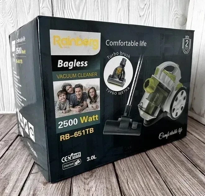 Пылесос с турбощеткой Rainberg RB-651 2500W контейнерный пылесос циклонного типа - изображение 6