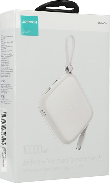 Powerbank JOYROOM JR-L004 10000 mAh USB-C 12W White (6956116726591) - obraz 5