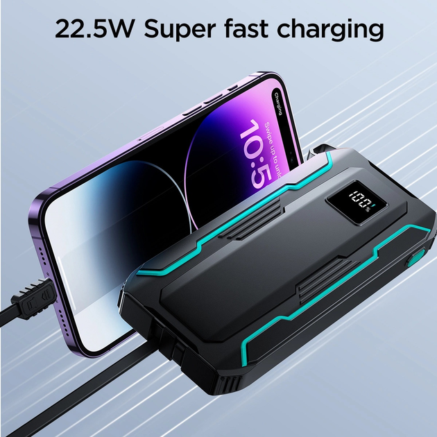 Powerbank JOYROOM JR-L017 10000 mAh USB-C/Lightning 22.5 W Black (6956116797164) - obraz 11