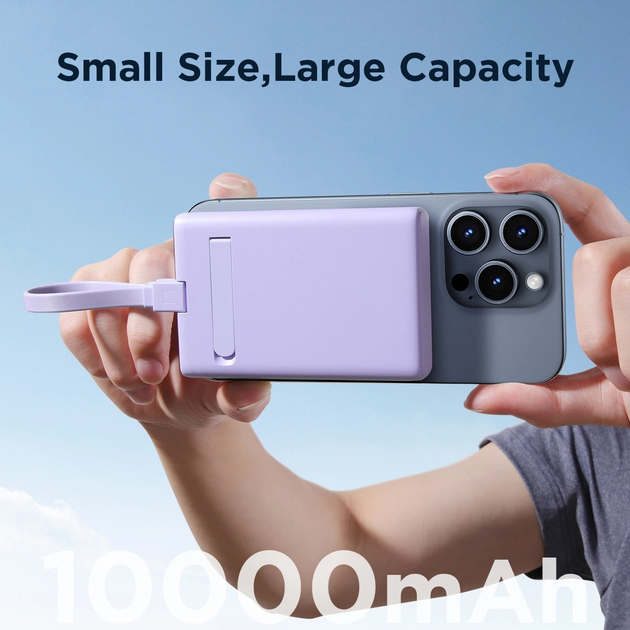 Powerbank Joyroom JR-PBM01 MagSafe 20 W 10000 mAh Purple (6941237112552) - obraz 6