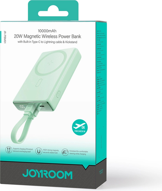 Powerbank Joyroom JR-PBM01 MagSafe 20 W 10000 mAh Green (6941237122926) - obraz 8