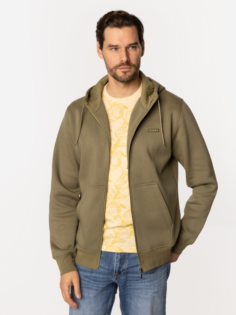 Толстовка на блискавці чоловіча Lee Cooper Eli-5111 2XL Хакі (5905991731641) - зображення 3