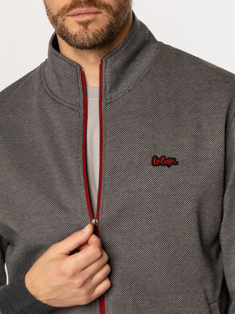 Bluza męska rozpinana streetwear Lee Cooper Enzo-4233 2XL Szara (5905991731870) - obraz 4