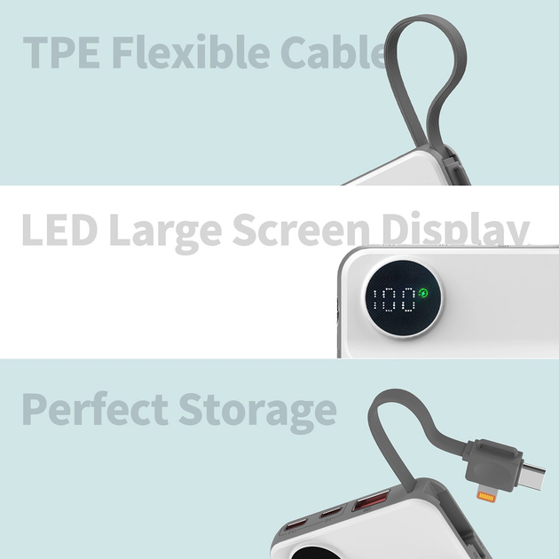 УМБ Choetech B695 20W Apple Watch MagSafe 10000 mAh White (6932112106094) - зображення 11