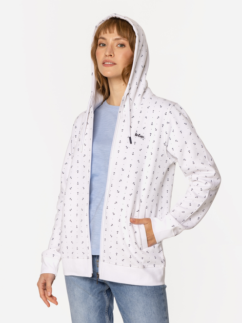 Bluza damska rozpinana streetwear z kapturem Lee Cooper Tilda-5600 L Biała (5905991732259) - obraz 4