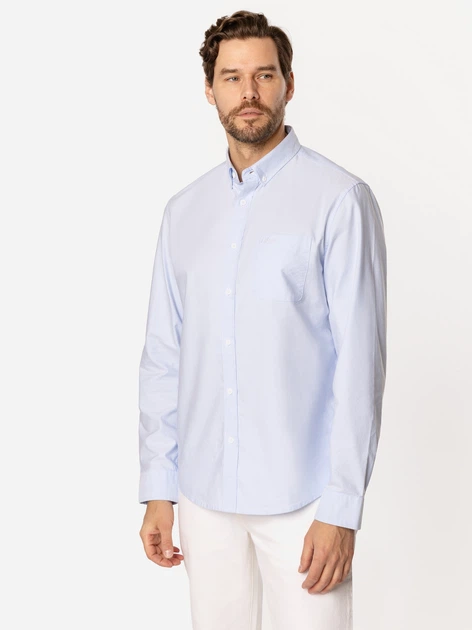 Koszula męska bawełniana eleganska Lee Cooper Lars Oxford 2XL Błękitna (5905991735281) - obraz 3