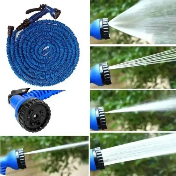 Шланг садовый 120 м для полива с распылителем 7 режимов работы V-HOSE PRO Синий - изображение 4