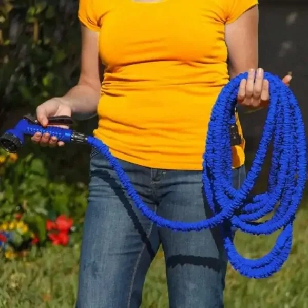 Шланг садовый 120 м для полива с распылителем 7 режимов работы V-HOSE PRO Синий - изображение 7