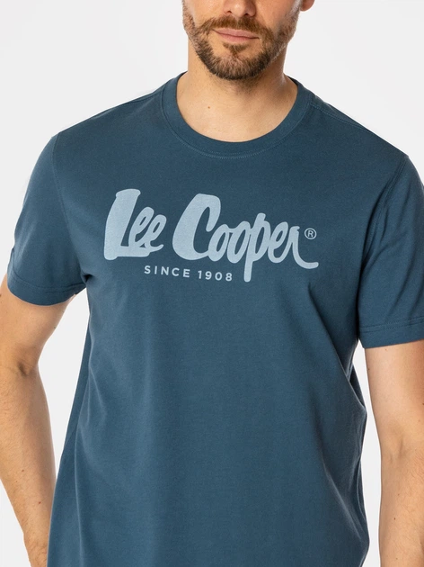 Футболка бавовняна довга чоловіча Lee Cooper Hero7 Fade-1010 L Синя (5905991709961) - зображення 3