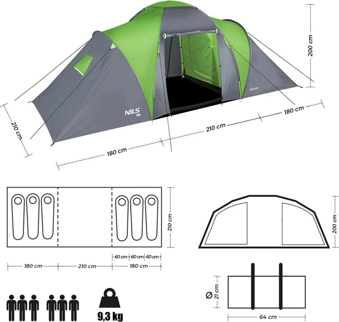 Намет Nils Camp Highland кемпінговий NC6031 (5907695505078) - зображення 5