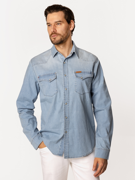 Koszula męska jeansowa Lee Cooper Torres-3161 L Błękitna (5905991738909) - obraz 1