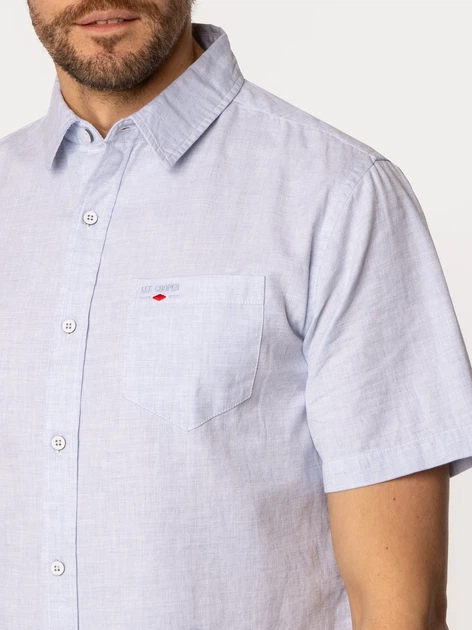 Сорочка бавовняна літня чоловіча Lee Cooper Walter2-1106 XL Блакитна (5905991734130) - зображення 4