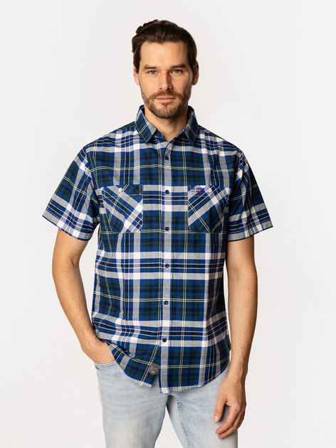 Koszula męska bawełniana w kratę z krótkim rękawem Lee Cooper Wesley2-1105 2XL Wielobarwna (5905991734451) - obraz 3
