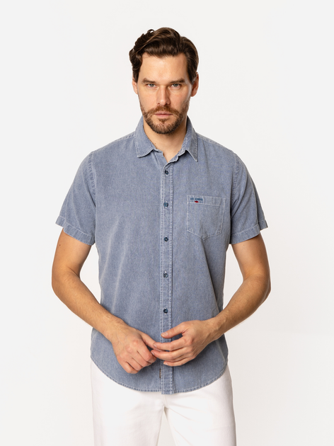 Сорочка бавовняна літня чоловіча Lee Cooper Will2-1141 3XL Блакитна (5905991734369) - зображення 3