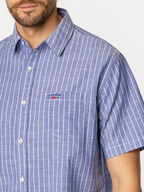 Сорочка бавовняна літня чоловіча Lee Cooper Will2-1136 2XL Блакитна (5905991734260) - зображення 4
