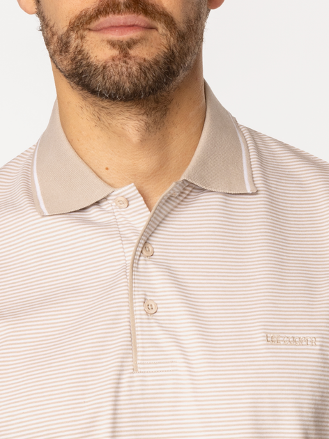 Koszulka polo męska Lee Cooper Axel-4142 L Beżowa (5905991729907) - obraz 4
