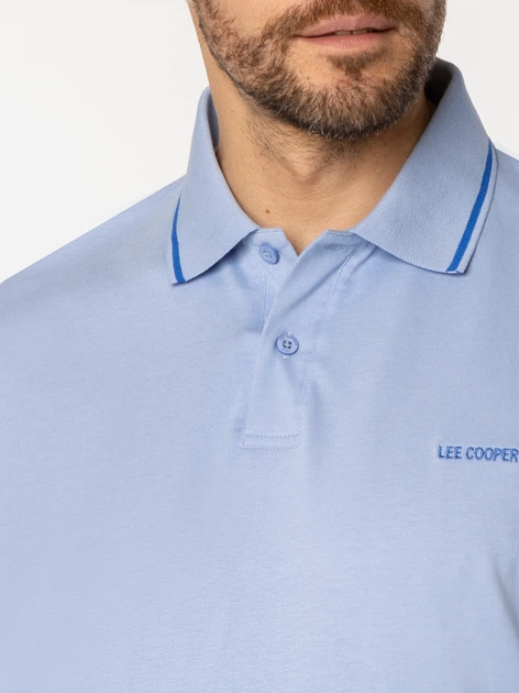 Поло довге чоловіче Lee Cooper Tobias-5003 L Блакитне (5905991730033) - зображення 4