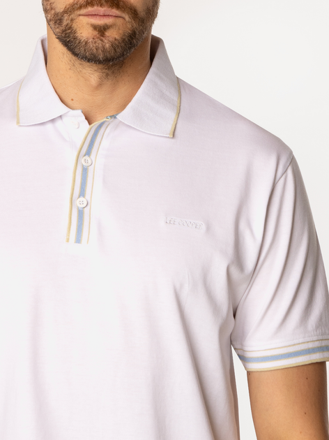 Поло довге чоловіче Lee Cooper Tor-5001 2XL Біле (5905991729976) - зображення 4