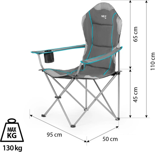 Krzesło Nils Camp NC3080 turystyczne Light Grey (5907695520071) - obraz 16