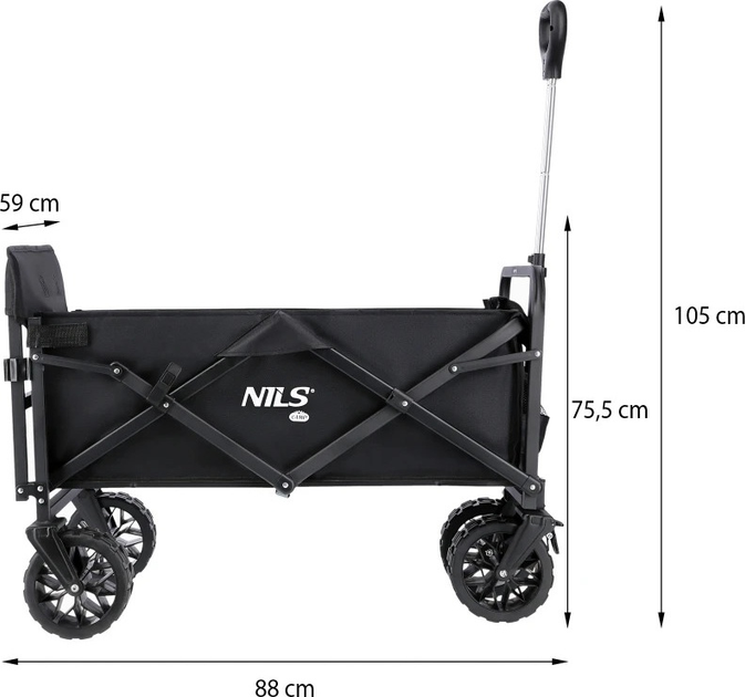 Wózek turystyczny Nils Camp 160L NC1608 Black (5907695557527) - obraz 3