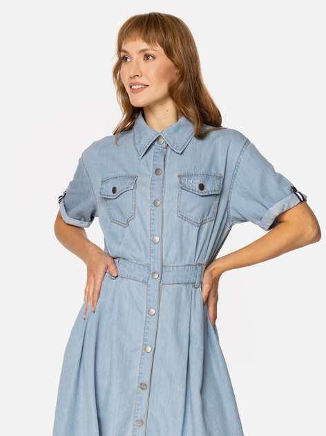 Плаття-сорочка міді літнє жіноче Lee Cooper Vitoria-1027 S Блакитне (5905991737100) - зображення 4