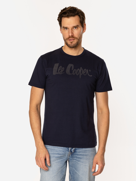 Футболка бавовняна довга чоловіча Lee Cooper Hit3-1160 XL Темно-синя (5905991727415) - зображення 3