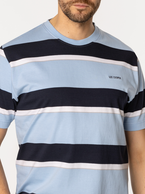 Koszulka męska bawełniana w paski Lee Cooper Nader-5066 L Błękitna (5905991731337) - obraz 4