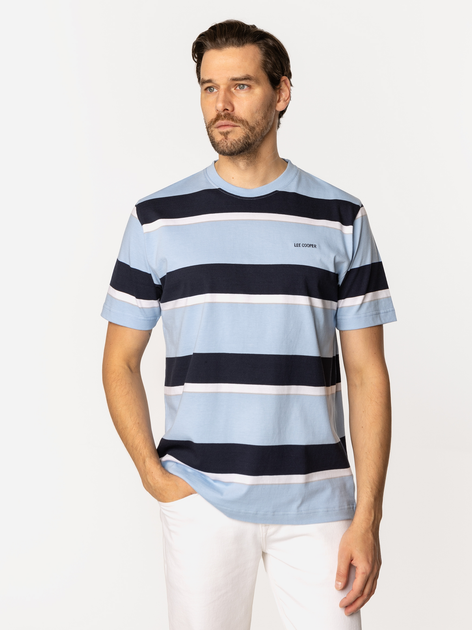 Футболка бавовняна довга чоловіча Lee Cooper Nader-5066 2XL Блакитна (5905991731351) - зображення 3