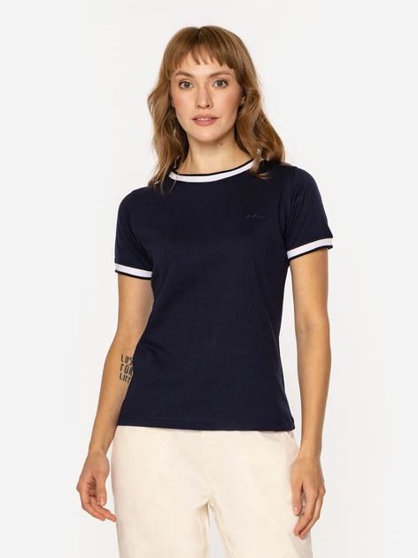 Футболка бавовняна жіноча Lee Cooper Nadia-5511 XL Темно-синя (5905991731238) - зображення 3