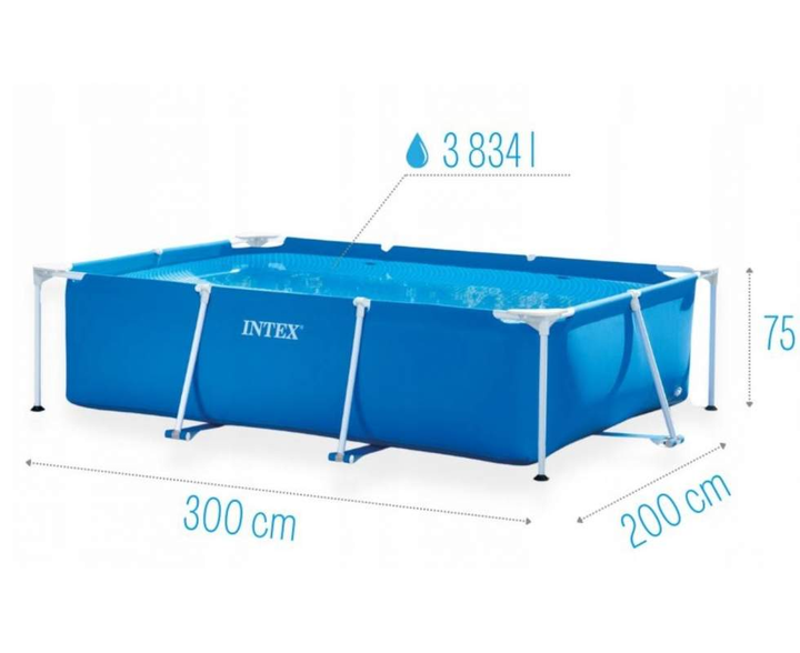 Каркасный бассейн Intex 28272 прямоугольный 300х200х75 см объем 3834 лит - изображение 3