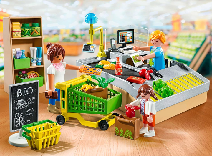 Zestaw zabawek dla dzieci Playmobil My Life Ekologiczny supermarket 71648 (4008789716484) - obraz 4