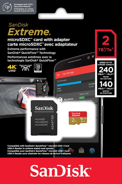 Karta pamięci SanDisk microSDXC 2TB Extreme A2 V30 UHS-I U3 (SDSQXAV-2T00-GN6MA) - obraz 4