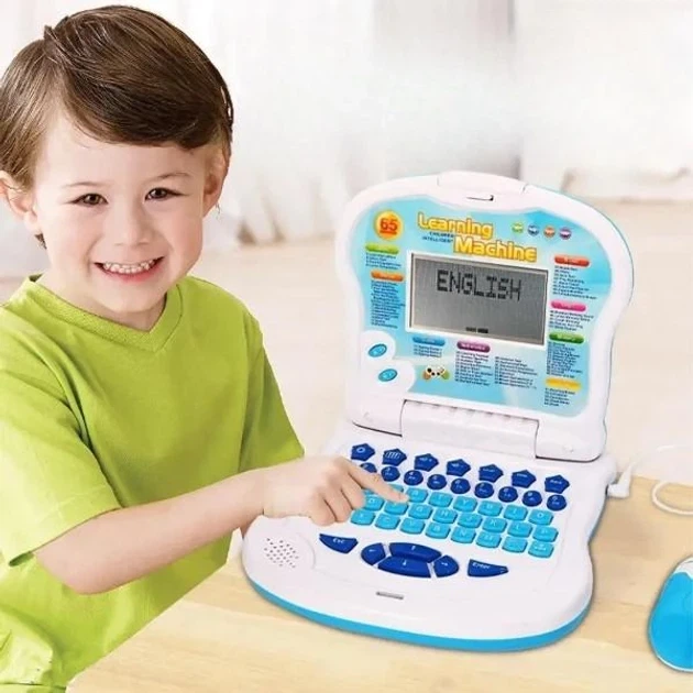 Интерактивная игрушка детская Детский ноутбук Learning Machine развивающий обучающий с мышкой, Голубой LM-42-Blue - изображение 8