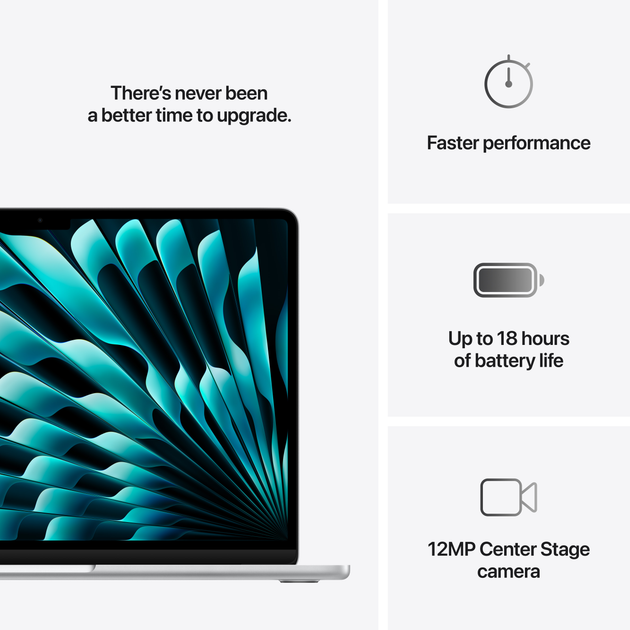 Laptop Apple MacBook Air 13.6" M4 24/512GB 2025 (MC654RU/A) (QWERTY+cyrylica) Silver - obraz 10