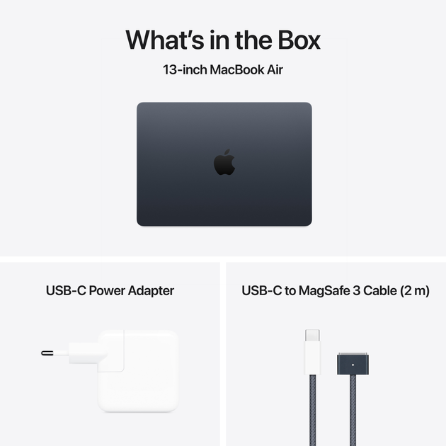 Laptop Apple MacBook Air 13.6" M4 16/256GB 2025 (MW123RU/A) (QWERTY+cyrylica) Midnight - obraz 11