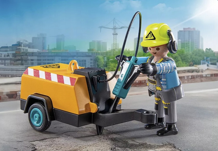 Дитячий ігровий набір Playmobil Action Heroes Будівельник з відбійним молотком 71752 (4008789717528) - зображення 3