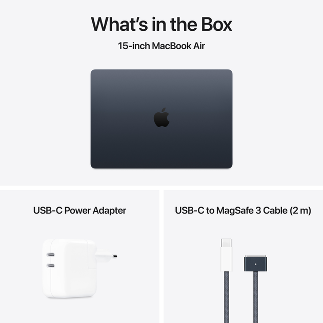 Laptop Apple MacBook Air 15.3" M4 16/512GB 2025 (MW1M3RU/A) (QWERTY+cyrylica) Midnight - obraz 11