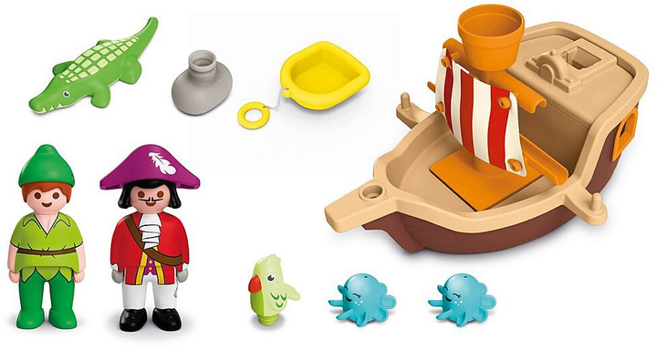 Набір дитячих іграшок Playmobil Junior Aqua & Disney: Піратський корабель Пітера Пена 71769 (4008789717696) - зображення 3