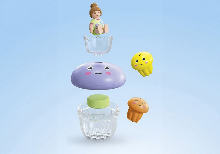 Іграшка для купання Playmobil Junior Aqua & Tinti Сім'я різнокольорових медуз 71439 (4008789714398) - зображення 4