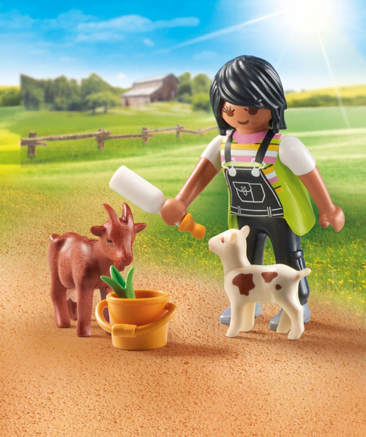 Набір фігурок Playmobil Special Plus Дівчинка з козами 71759 (4008789717597) - зображення 3